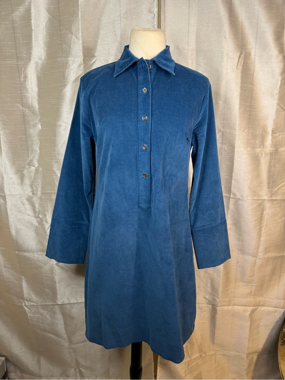 Blue Collared Long Sleeve corduroy CK Bradley Ivy dress